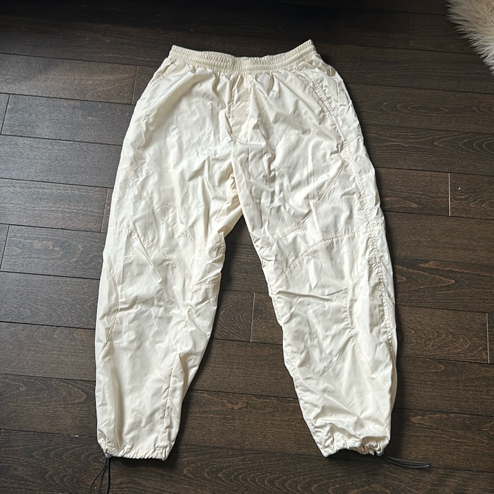 Cream urban outfitters parachute pants